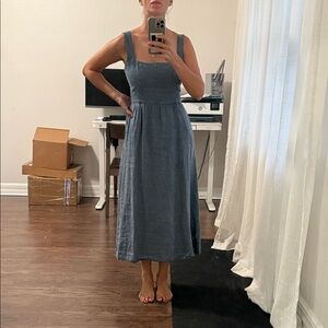 Zara Denim Blue Midi Dress